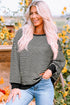Stripe Print Loose Fit Drop Shoulder Top