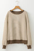 Stripe Print Loose Fit Drop Shoulder Top