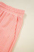 Stripe Print Loose Polo And Shorts Loungewear