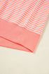 Stripe Print Loose Polo And Shorts Loungewear