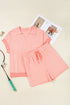 Stripe Print Loose Polo And Shorts Loungewear