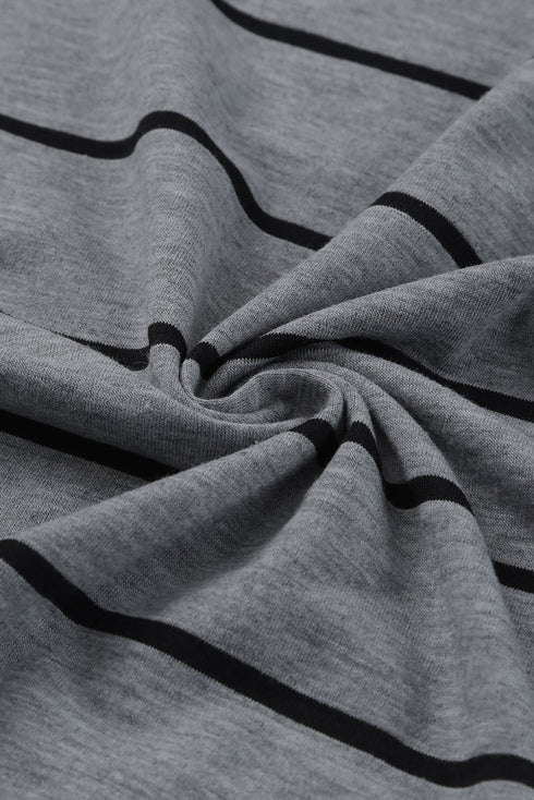 Stripe Print Open Back Sleeveless Maxi Dress With Slits