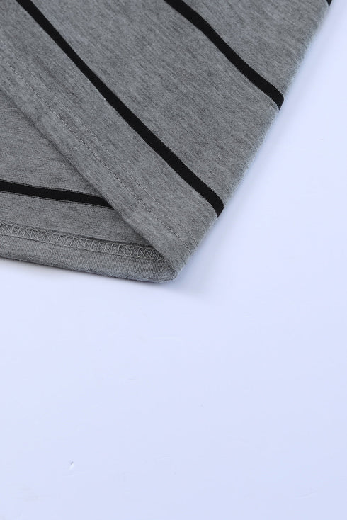 Stripe Print Open Back Sleeveless Maxi Dress With Slits