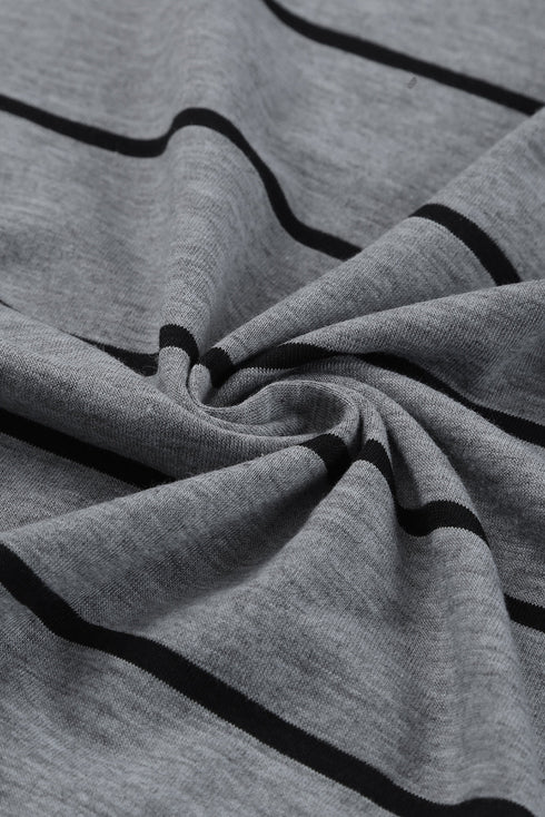 Stripe Print Open Back Sleeveless Maxi Dress With Slits