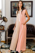 Stripe Print Oversized Button Front Wide Leg Jumpsuit
