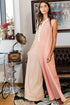 Stripe Print Oversized Button Front Wide Leg Jumpsuit
