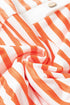 Stripe Print Oversized Button Front Wide Leg Jumpsuit