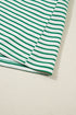Stripe Print Quarter Zip Polo Collar Pocket T Shirt Dress
