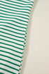 Stripe Print Quarter Zip Polo Collar Pocket T Shirt Dress