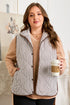 Stripe Print Quilted Wavy Hem Snap Button Outerwear