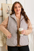 Stripe Print Quilted Wavy Hem Snap Button Outerwear