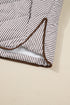 Stripe Print Quilted Wavy Hem Snap Button Outerwear