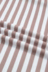 Stripe Print Ribbed Trim Round Neck Puff Sleeve Top