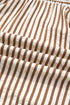 Stripe Print Shirred Bodice V Neck Puff Sleeve Blouse