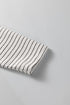Stripe Print Square Neck Long Sleeve Cotton Blend Top