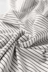 Stripe Print Square Neck Long Sleeve Cotton Blend Top
