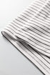 Stripe Print Square Neck Long Sleeve Cotton Blend Top
