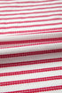 Stripe Print Textured Knit Button Detail Short Sleeve Tee