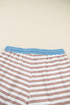Stripe Print Trimmed Edge Drop Shoulder Loungewear Set