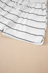 Stripe Print Zip Up Drop Shoulder Pullover Short Set