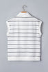 Stripe Print Zip V Neck Sleeveless Tank Top