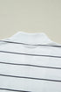 Stripe Print Zip V Neck Sleeveless Tank Top