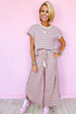 Stripe Rainbow Tee Tasseled String Wide Leg Pants Set