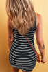 Stripe Ribbed Knit Tank Mini Dress
