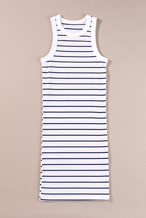 Stripe Ribbed Knit Tank Mini Dress
