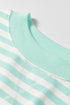 Stripe Ribbed Trim Half Sleeve Top Mini Skort 2Pcs Outfit Dress Set
