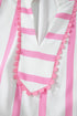 Stripe Rick Rack V Neck Puff Sleeve Tiered Maxi Dress