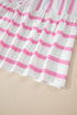 Stripe Rick Rack V Neck Puff Sleeve Tiered Maxi Dress