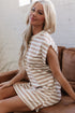 Stripe Round Neck Sleeveless Casual Pocketed Mini Dress