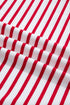 Stripe Ruffle Trim Half Button Stretch Cotton Top