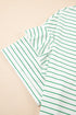 Stripe Ruffled Short Sleeve Crew Neck T Shirt Shift Mini Dress