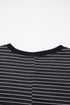 Stripe Ruffled Short Sleeve Crew Neck T Shirt Shift Mini Dress
