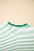 Stripe Ruffled Short Sleeve Crew Neck T Shirt Shift Mini Dress