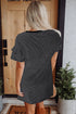 Stripe Ruffled Short Sleeve Crew Neck T Shirt Shift Mini Dress