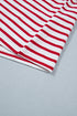 Stripe Scallop Trim Casual Top 2Pcs Short Set