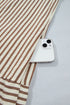 Stripe Shirt Collar Patchwork Trim Ruffle Hem Mini Dress