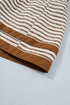 Stripe Shirt Collar Patchwork Trim Ruffle Hem Mini Dress