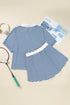 Stripe Short Sleeve V Neck Plus Size Loungewear Set