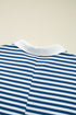 Stripe Short Sleeve V Neck Plus Size Loungewear Set
