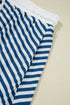 Stripe Short Sleeve V Neck Plus Size Loungewear Set
