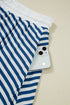 Stripe Short Sleeve V Neck Plus Size Loungewear Set
