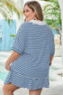 Stripe Short Sleeve V Neck Plus Size Loungewear Set