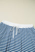Stripe Short Sleeve V Neck Plus Size Loungewear Set