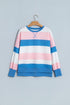 Stripe Side Split Oversized Long Sleeve Top