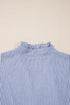 Stripe Sleeveless Notched V Neck Contrast Ric Rac Mini Dress