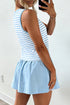 Stripe Slim Tank Contrast Ruffle Skort Two Piece Dress